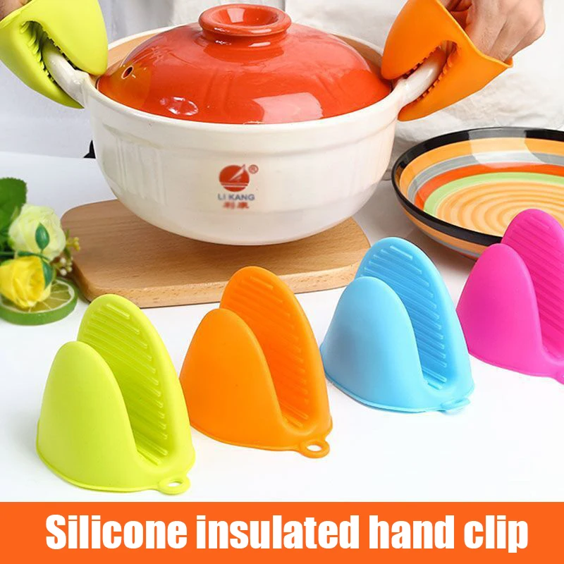 

1Pcs Silicone Anti-scalding Heat insulation Hand Clip High temperature resistance Microwave Oven Tray Pot Dish Bowl Glove Mitts