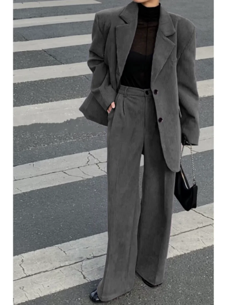 Костюм вельветовый Женский элегантный комплект из 2 предметов брюки однобортная