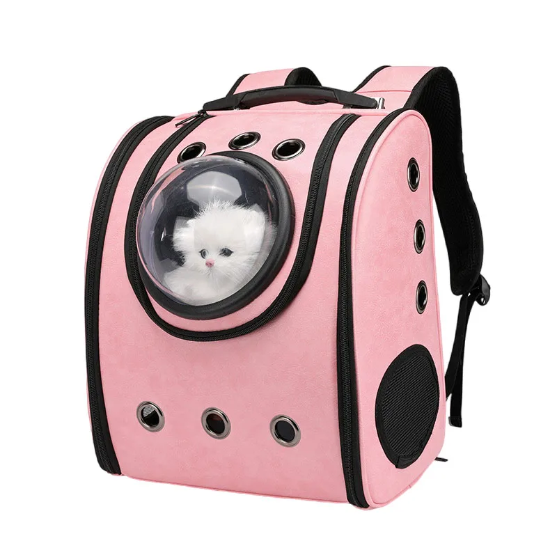

Dog Carriers Carrying Transport Bag Outdoor Travel Leather Backpack Breathable Portable Pet House For Puppy Small Cats Animals