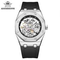 addies 2022 new mens watch novel design fashion sport style water proof luminous stainless automatic mechanical skeleton watch