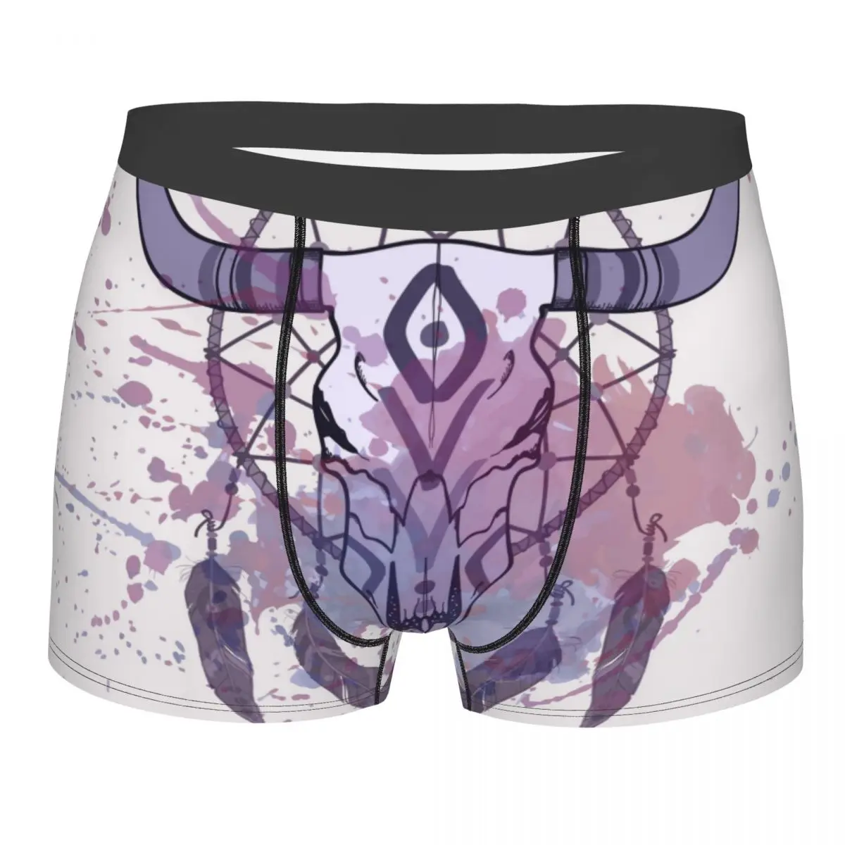 

Men's Panties Underpants Boxershorts Watercolor Splash Bull Skull And Dream Catcher Underwear for Man Sexy Male Boxer Shorts