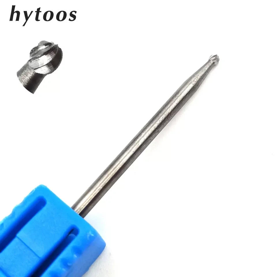 

HYTOOS 1.6mm Ball Tungsten Carbide Nail Drill Bit 3/32" Rotary Cuticle Clean Burr Bits For Manicure Dead Skin Removal Nail