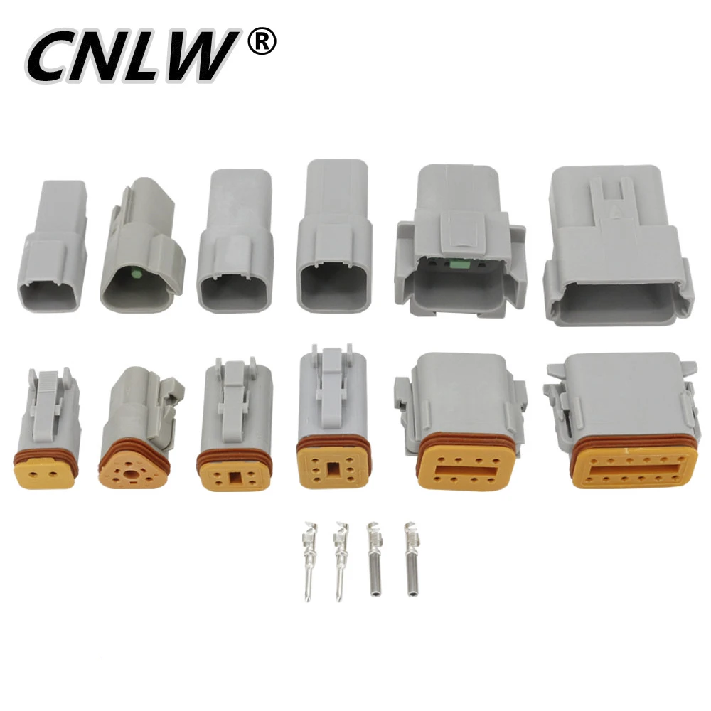 

1 Set DT connector DT06-2S/DT04-2P 2P 3P 4P 6P 8P 12P waterproof electrical connector for car motor with pins 22-16AWG