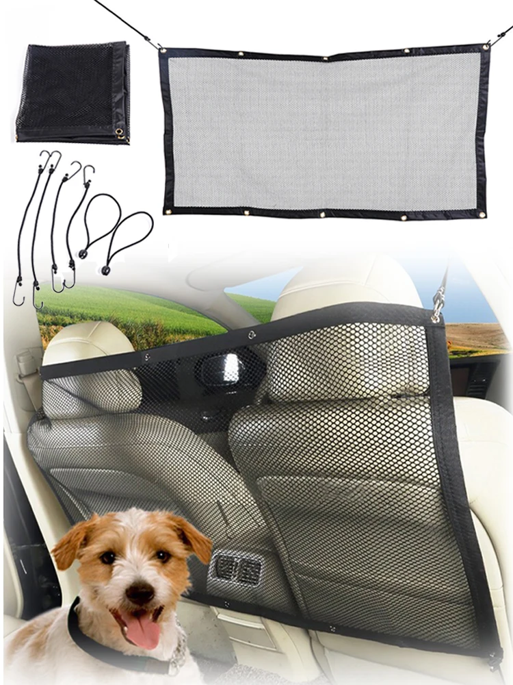 Dog Protection Net Car Safety Dog Barrier Mesh Protect Medium Large Dog Stockade Anti-Collision Mat Pet Supplies Fit Any Vehicle
