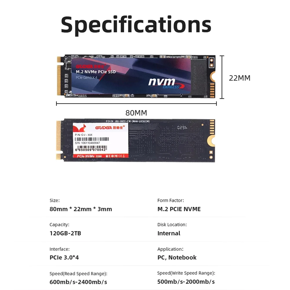 GUDGA M.2 SSD 128 ГБ 256 512 ТБ жесткий диск M2 ssd nmve m2 NVMe pcie внутренний для ноутбука и