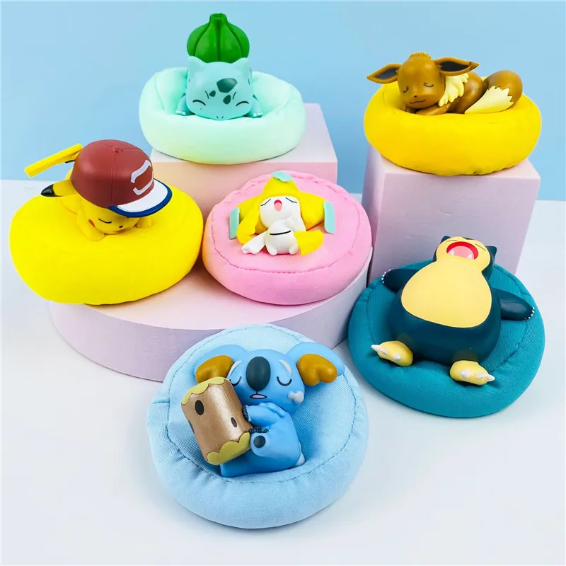 

6 Pcs/Set Pokemon Sleep Starry Dream Action Figure Pikachu Toy Model Car Decoration Eevee Kabigon Tide Brand Anime Pokemon Toy