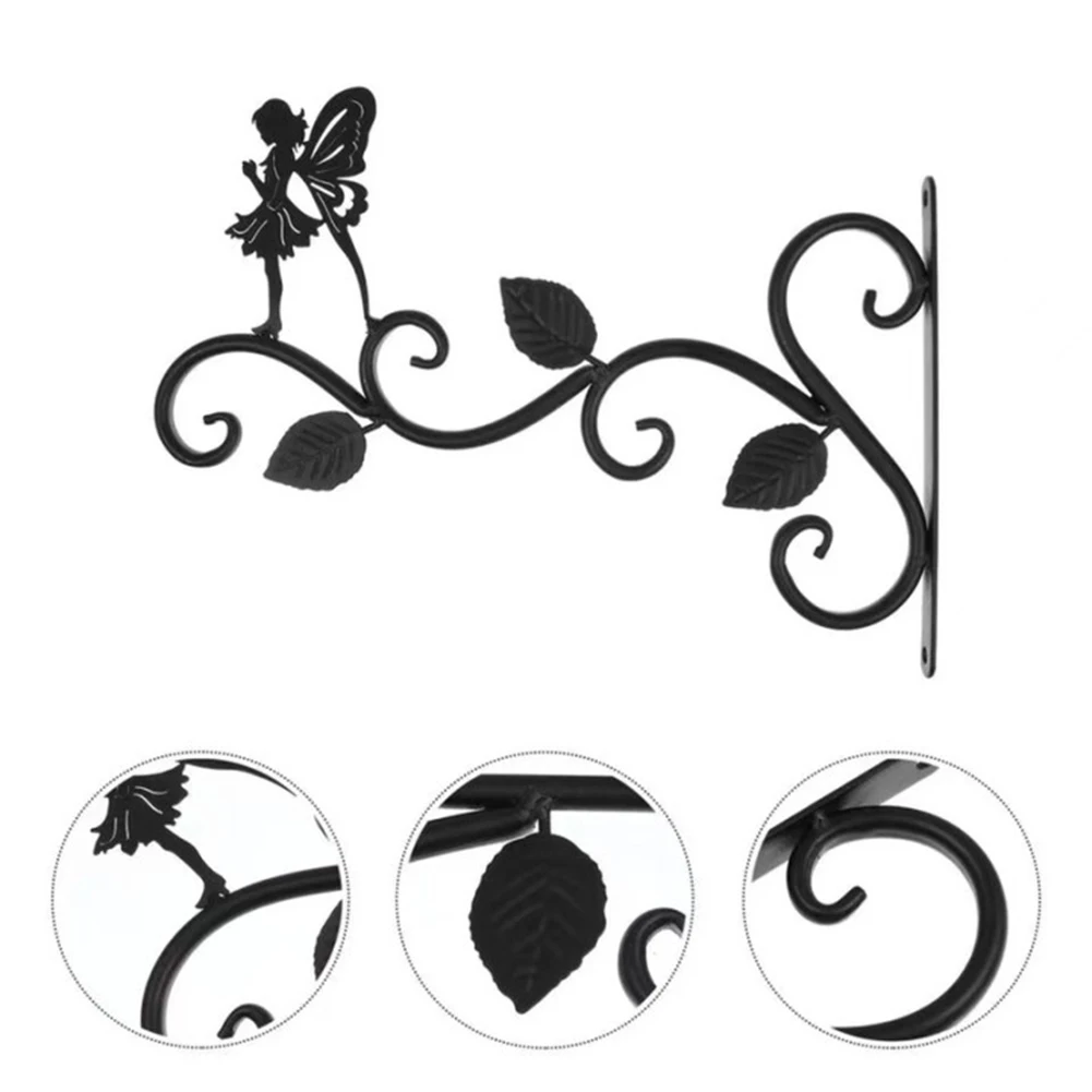 

1 шт. металлическая подвесная кованая железная корзина для цветов, подвесная вешалка для растений, настенный крючок для украшения стен в гор...