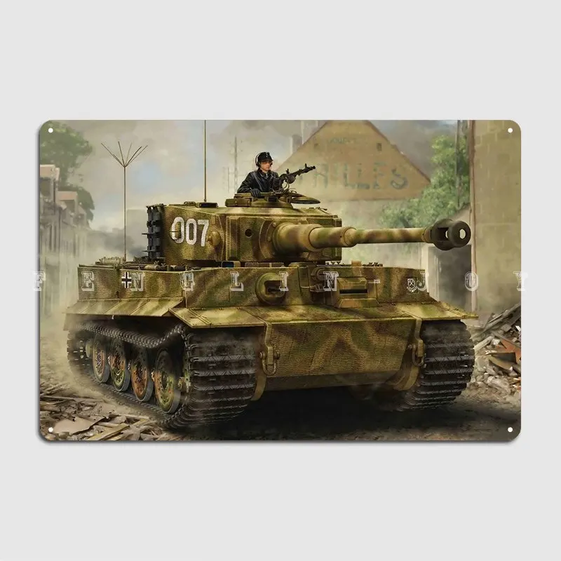 

Tiger Panzer Ww2 Metal Sign Club Living Room Vintage Plates Tin Sign Posters