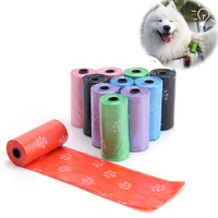 10pcs a set pet trash bag dog poop bags printed garbage disposable puppy cat pooper scooper small rolls outdoor clean supplies