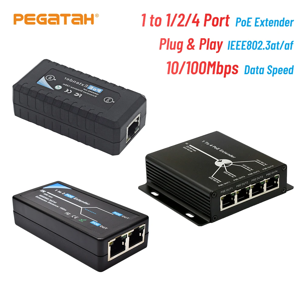 Удлинитель PoE 1 порт IEEE802.3af для камеры безопасности, расширитель 100 м, расстояние передачи 10/м, порт LAN s от AliExpress WW