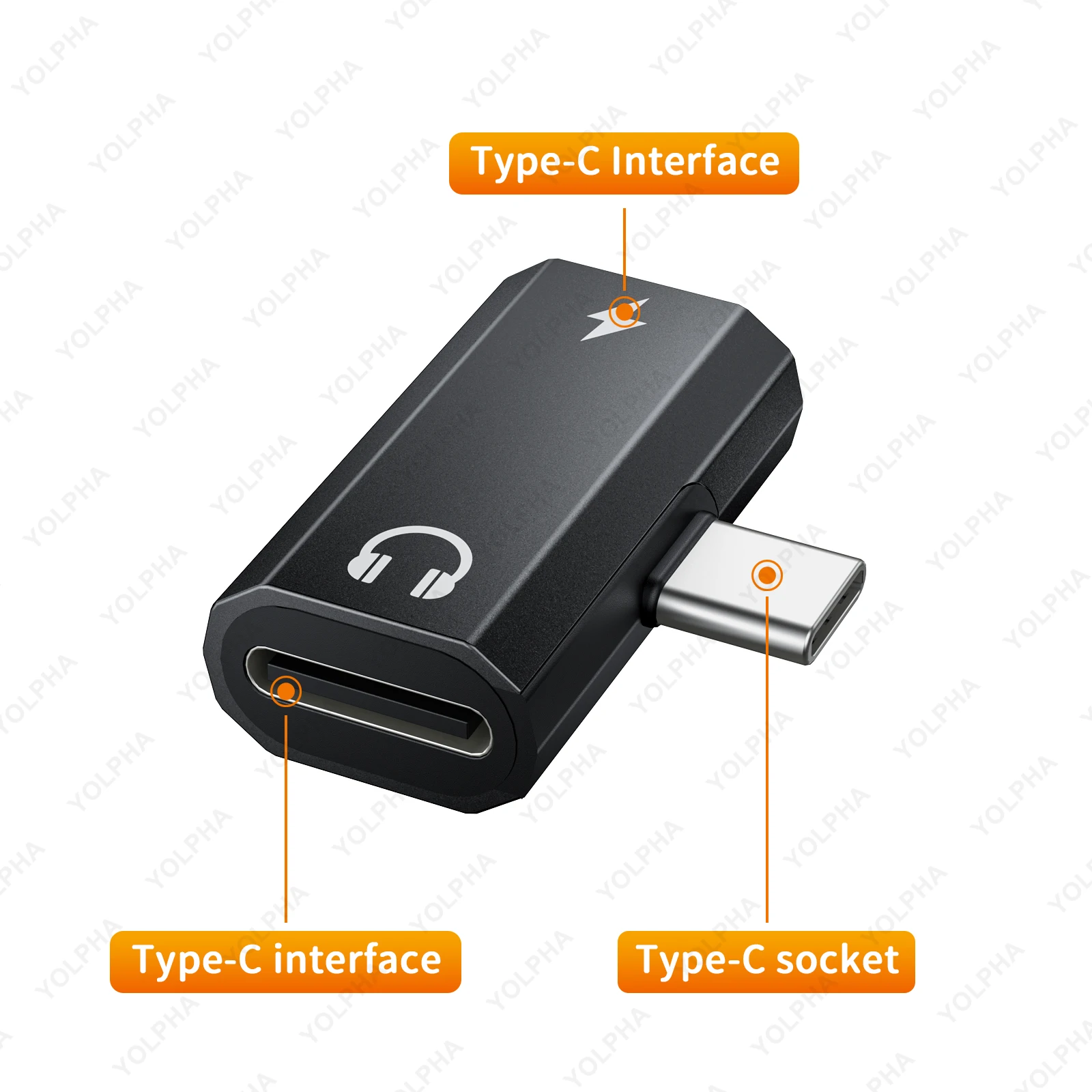 Фото Конвертер 2 в 1 USB C в Type-C для зарядки мобильного телефона/разветвитель для наушников Адаптер типа C для Xiaomi Huawei IPhone 15 IPhone 16 №5