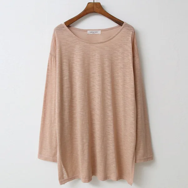 

빅사이즈 루즈핏 보트 슬라브 롱 긴팔 티셔츠