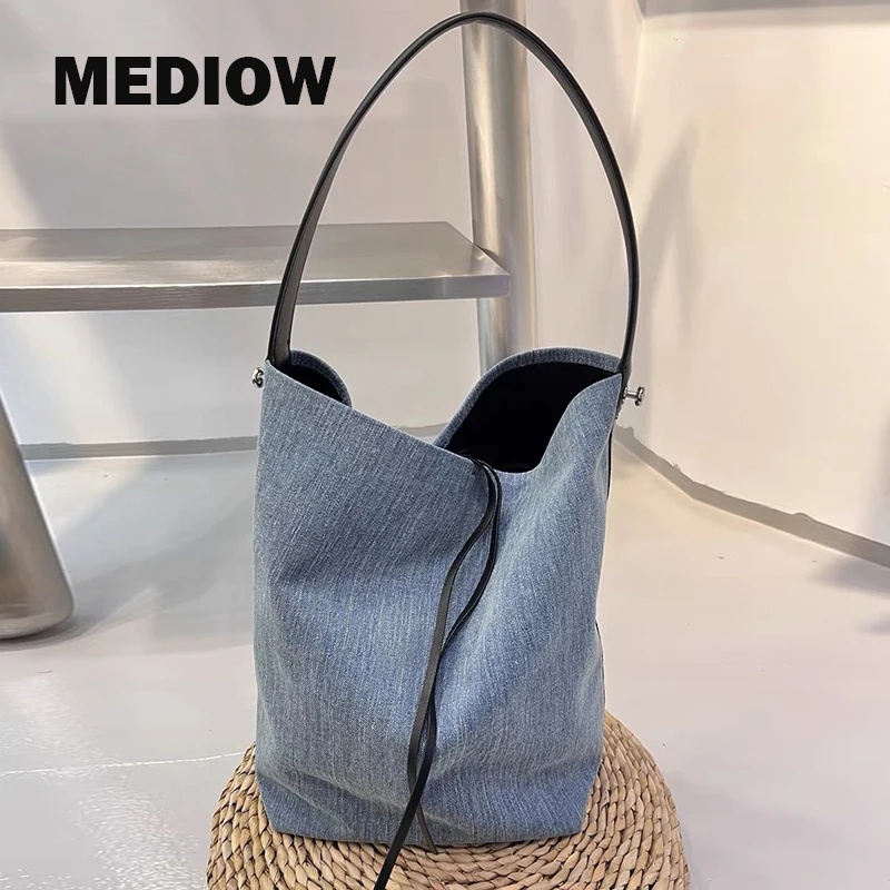 Повседневные вместительные джинсовые сумки-мешки MEDIOW для женщин Роскошные