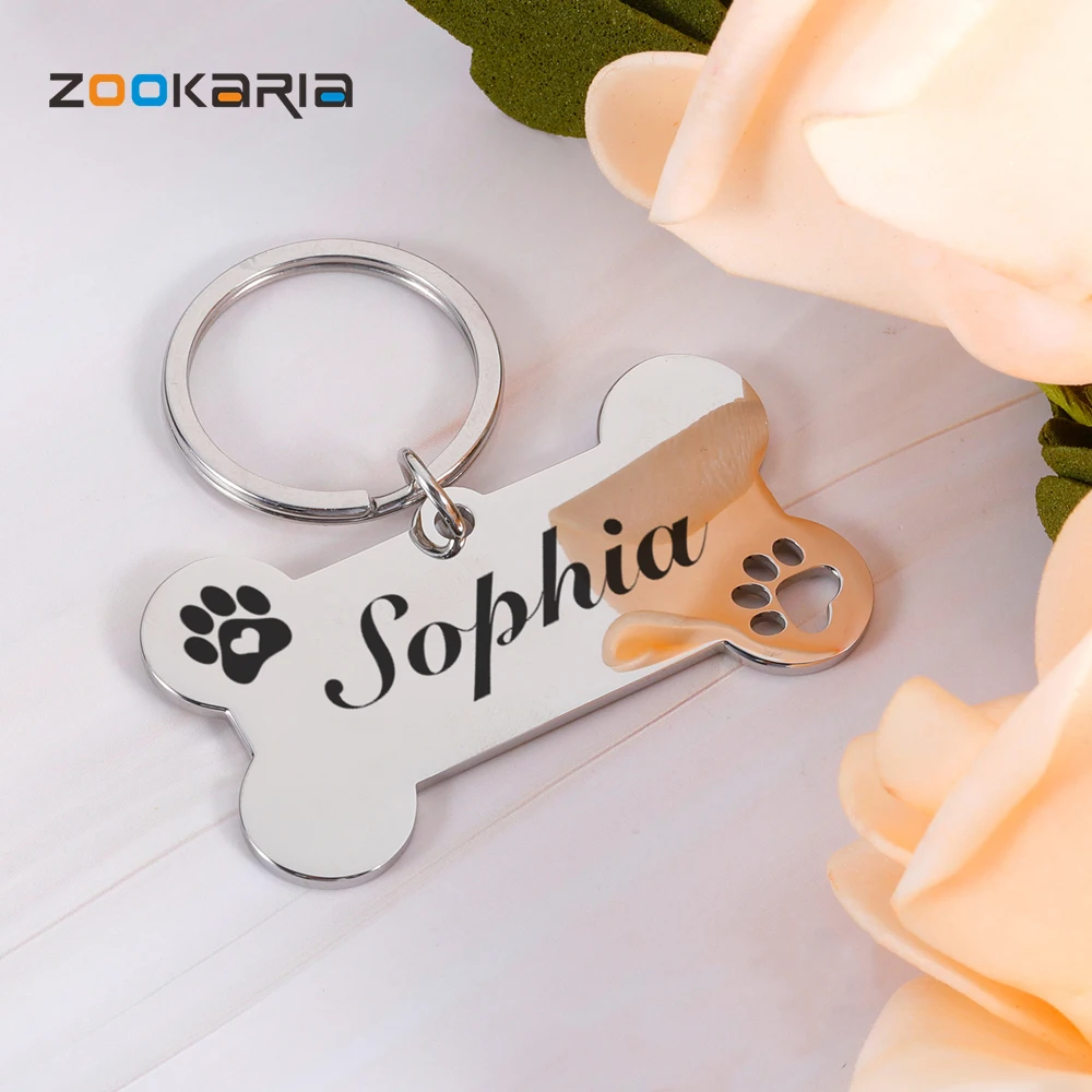 

Personalized Dog ID Tag Mirror Name Plate Anti-Lost Pet Collar Pendant Free Engraving Customized Cat Kitten ID Tag Wholesale