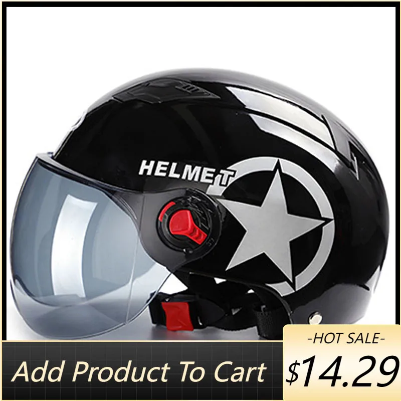 

Anti-UV Safety Motorcycle Helmet Scooter Bike Open Face Half Baseball Cap Hard Hat Motocross Helmet Multiple Color Protect