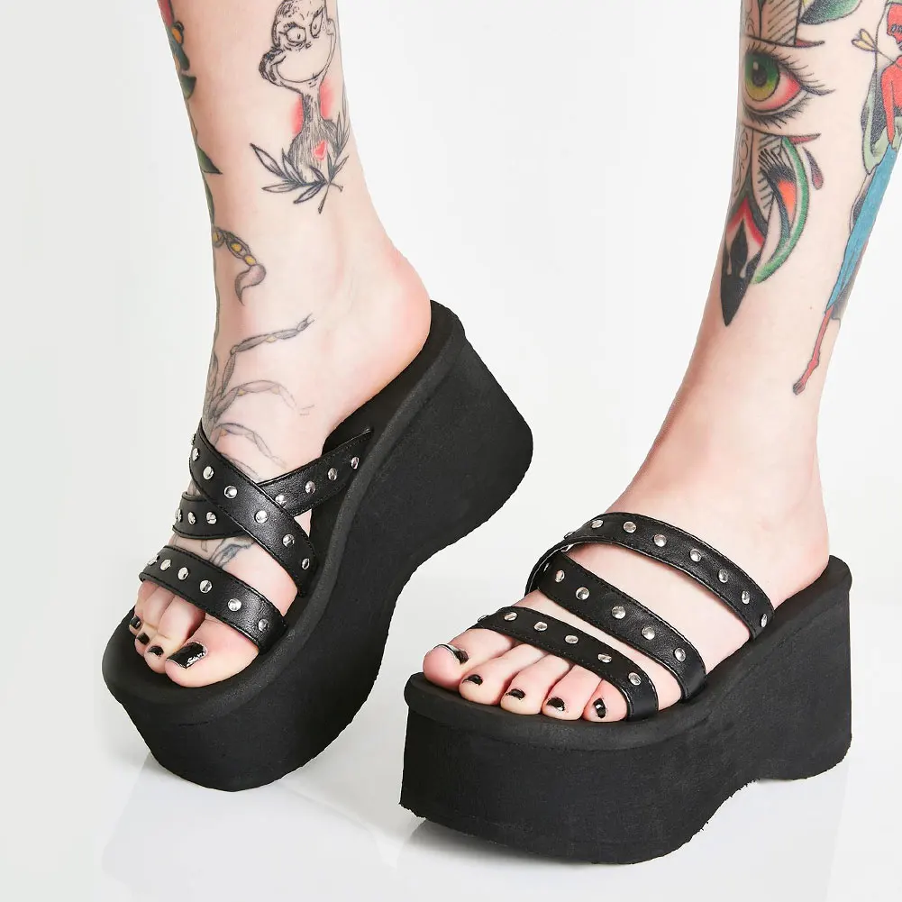 KarinLuna Brand New Gothic Style Vampire Cosplay Platform Wedges Woman Shoes Sandals...