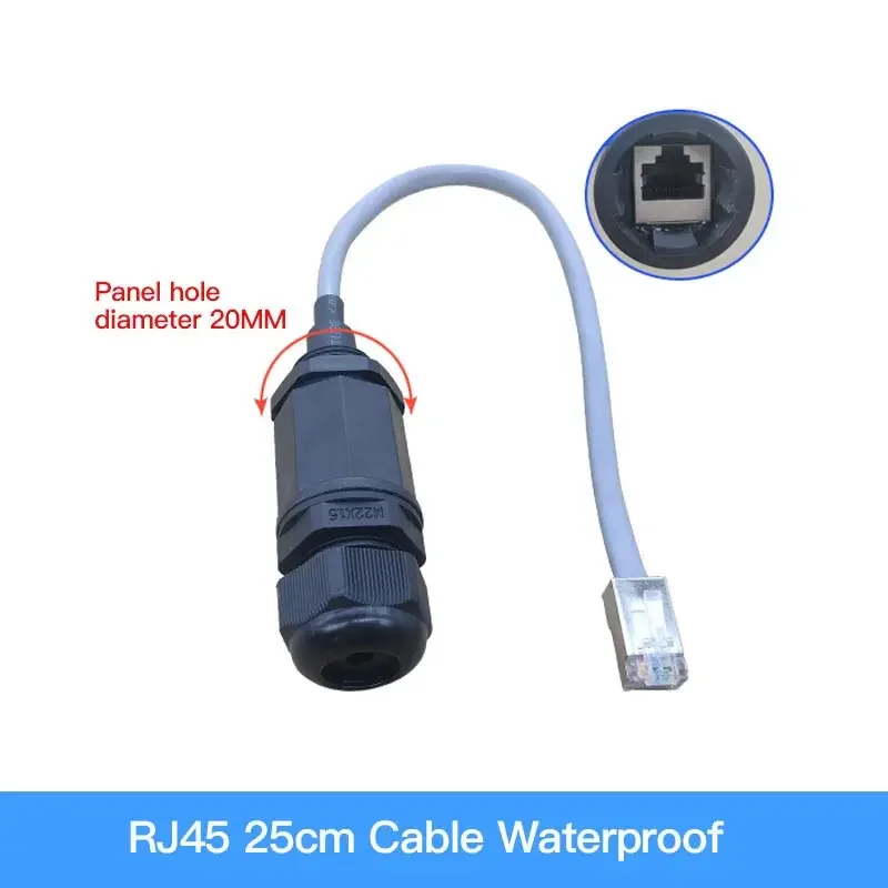 

Сетевой соединитель IP68 RJ45 с проводом LAN M20, водонепроницаемые замедлители Ethernet, коннекторы, быстрое соединение панелей rj45 с DC