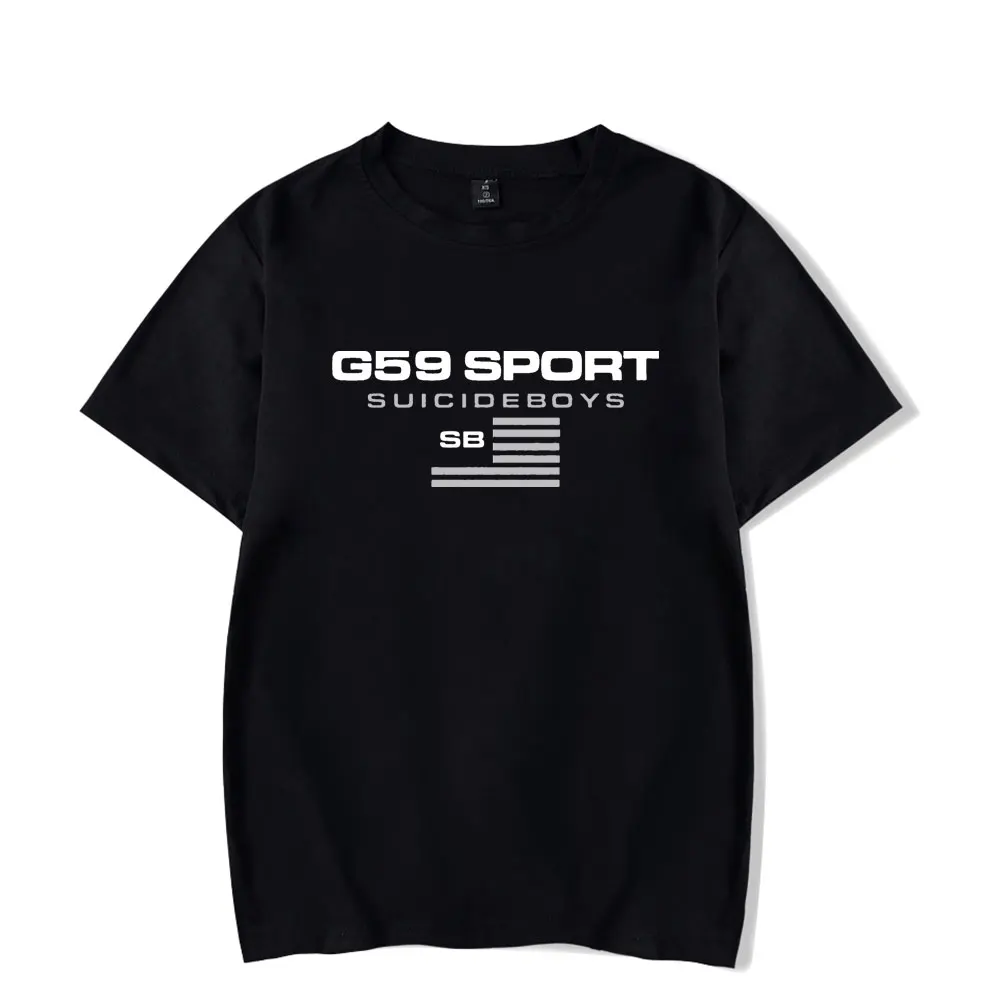 

Спортивная летняя футболка с надписью и принтом $ uicideboy $ G59, Свободные повседневные универсальные футболки с коротким рукавом