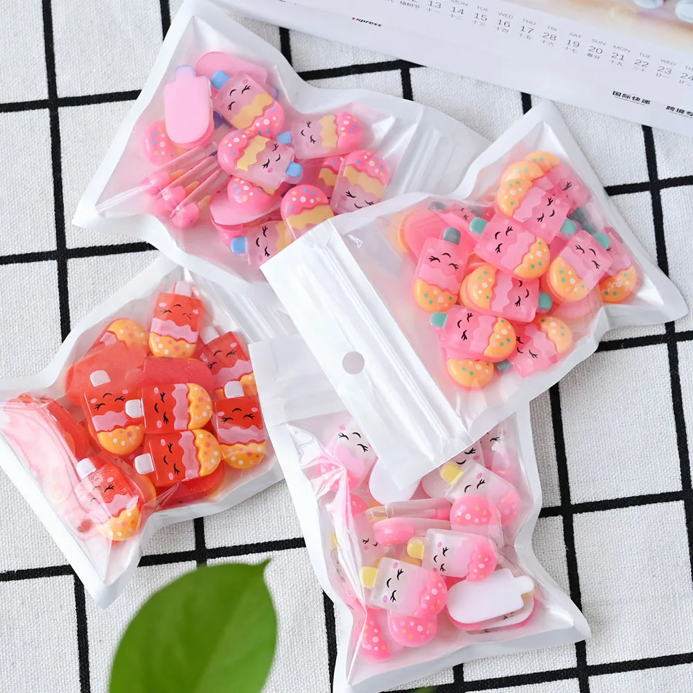 

20Sheets/bag Imitation Ice Cream Design Nail Charm Decoration Fittings Lovely 3D Cartoon Resin Nail Art Accessories &%%