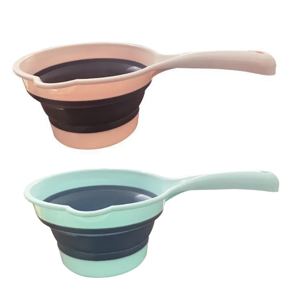 

Water Ladle Scoop Bath Dipper Collapsible Cup Kitchen Ladles Folding Washing Bathing Shampoo Hair Bathroom Rinse Spoon Handle