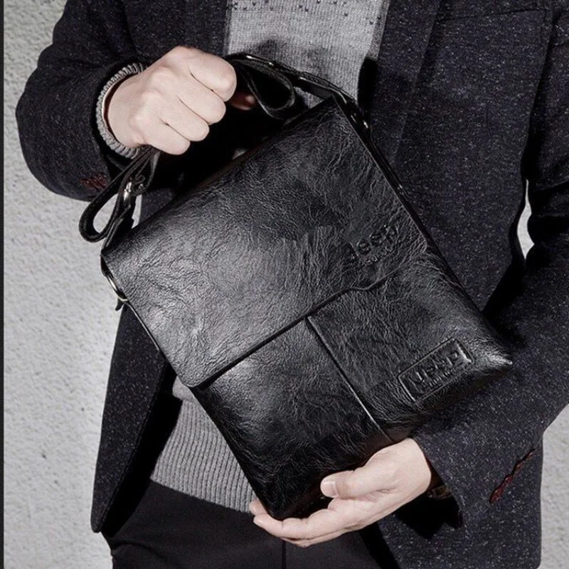 Men's shoulder bag Fashion casual satchel Vertical handbag Cross body bags Business Briefcase Diagonal Package Free Shipping