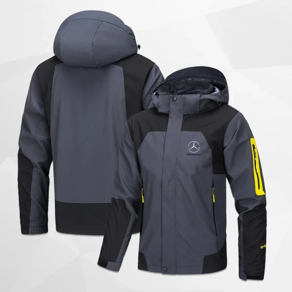 Осень и зима 2024 мужские женские водонепроницаемые куртки с капюшоном Mercedes Benz