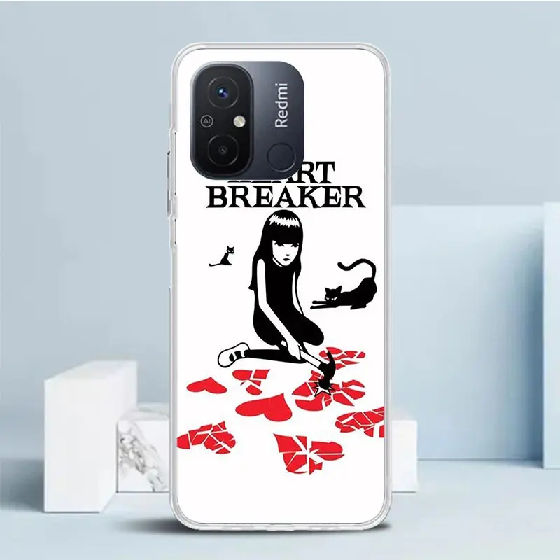 Чехол для телефона Comics Emily The Strange Xiaomi Redmi 12C 12 10C 10 10A 9C 9A 9T 9 8 8A 7 7A 6 Pro 6A K20 K30 K40 S2 Soft Back Co