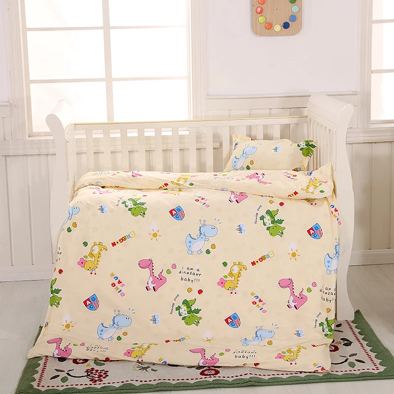 Customized Fabric Quilt Cover Mattress Kindergarten Baby Children Cotton Bedding Three-Piece Set Single Piece