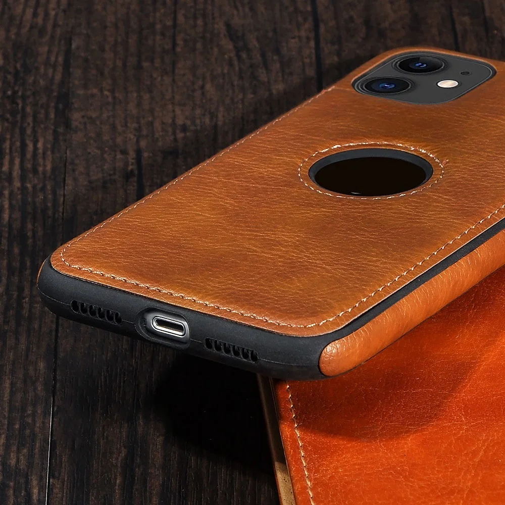 

Pure color PU leather phone case 12Pro 11 12 Pro Max XR XS Max X 7 8 6 Plus 12Mini 11Pro Max 11 Slim and soft back cover phone