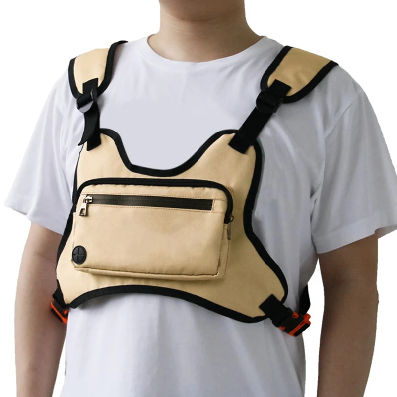 

Fashion Multifunction Streetwear Bag Tactical Chest Bag Waist Pack Men Black Chest Rig Bags Chest Night Running Waist Bags