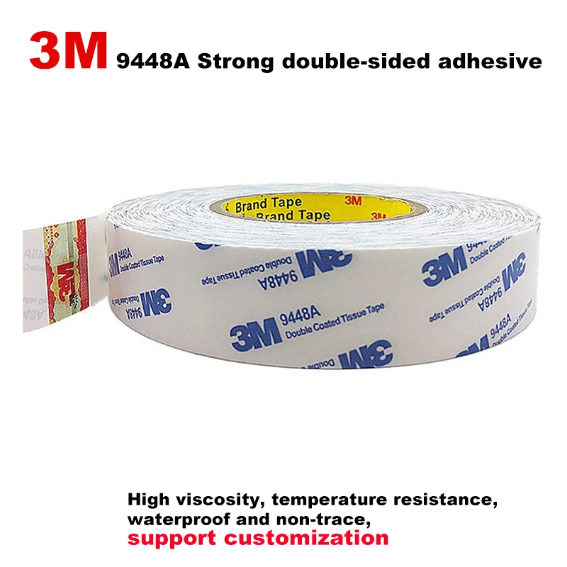 Купи 3M Double Coated Tissue Tape 9448A High Temperature Resistance Double Sided Tape Strong Transparent Acrylic Adhesive Tape 50M за 98 рублей в магазине AliExpress