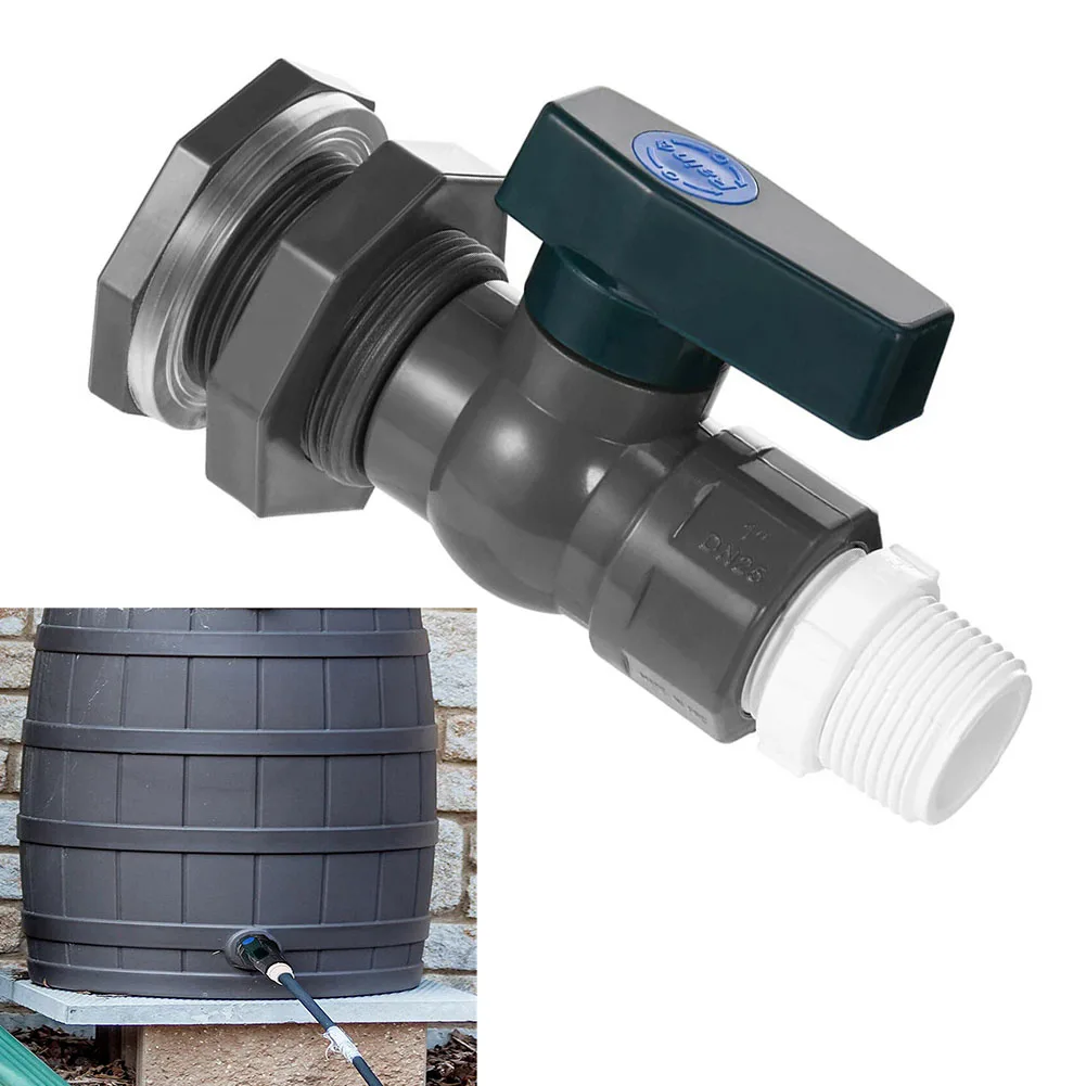 

Pipe Fitting PVC Spigot Rain Barrel Faucet Kit 1 Inch PVC Rain Barrel Valve With Bulkhead Fitting And Hose Adapter Garden Tools
