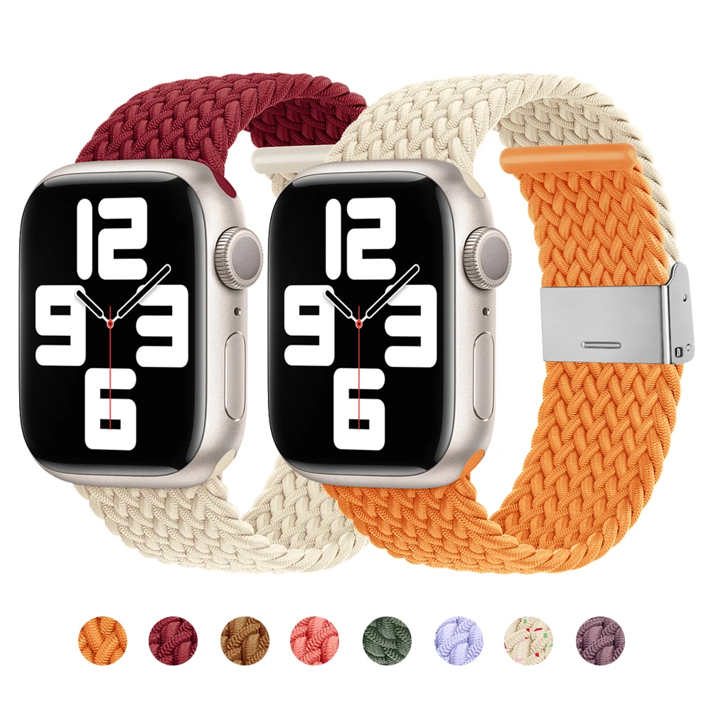 Braided Strap for Apple Watch 8 Ultra 7 Band 49mm 41mm 45mm Nylon Bracelet Correa IWatch Series 6 3 4 5 SE 38mm 40mm 42mm 44mm
