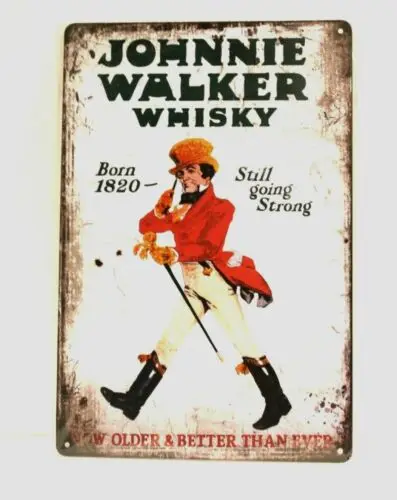 Винтажный стиль виски XZ Johnnie Walker Оловянная металлическая табличка Bar Wall Art