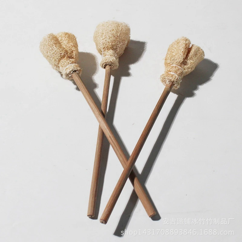 10 шт. ручная работа ручка из люфы щетка для чистки чашек чайника детали чайной