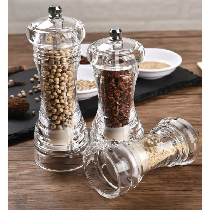 

Ceramic Mechanism Manual Pepper Grinder 1pcs Adjustable Coarseness Salt And Pepper Shakers Transparen Kitchen Accessories