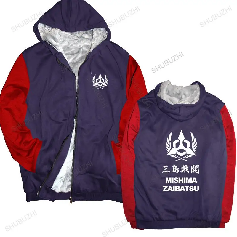 

autumn winter hoodies MISHIMA Zaibatsu Logo Tekken warm coat men shubuzhi hoody brand thick sweatshirt male tops