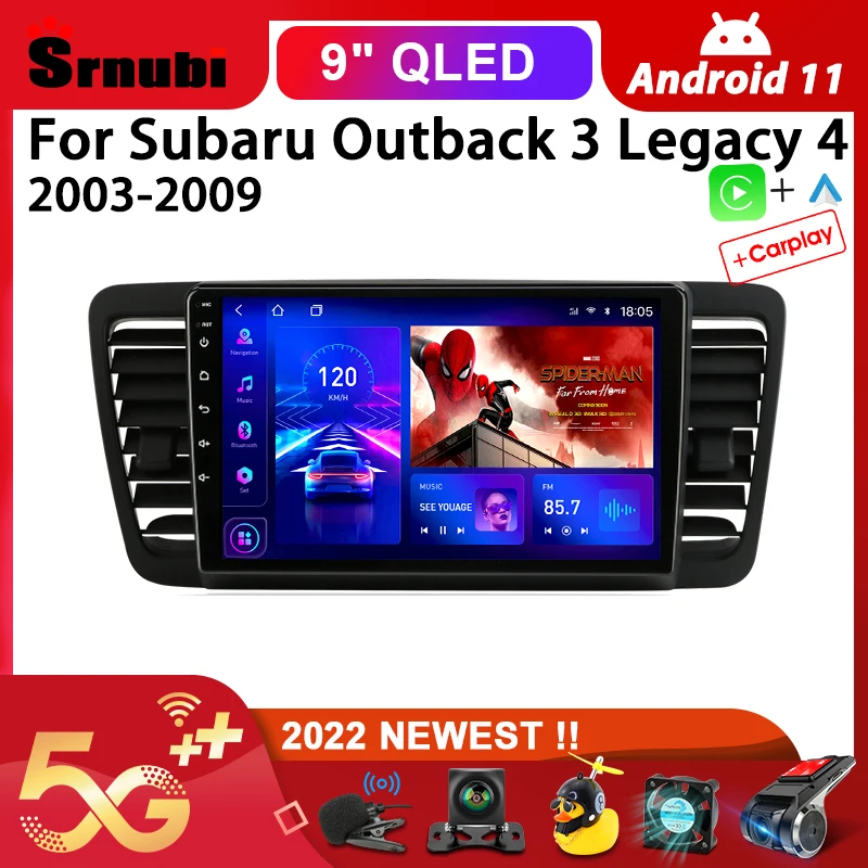

Автомагнитола Srnubi Android 11,0 для Subaru Outback 3 Legacy 4 2003-2009 мультимедийный видеоплеер 2Din GPS-навигация DVD головное устройство