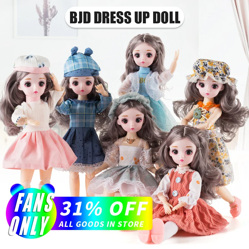 

30cm BJD Lovely Doll 13 Movable Jointed Princess Dolls 16 Styles Fashion Girl Dress Up Toy 1/6 Proportion Simulation Dolls