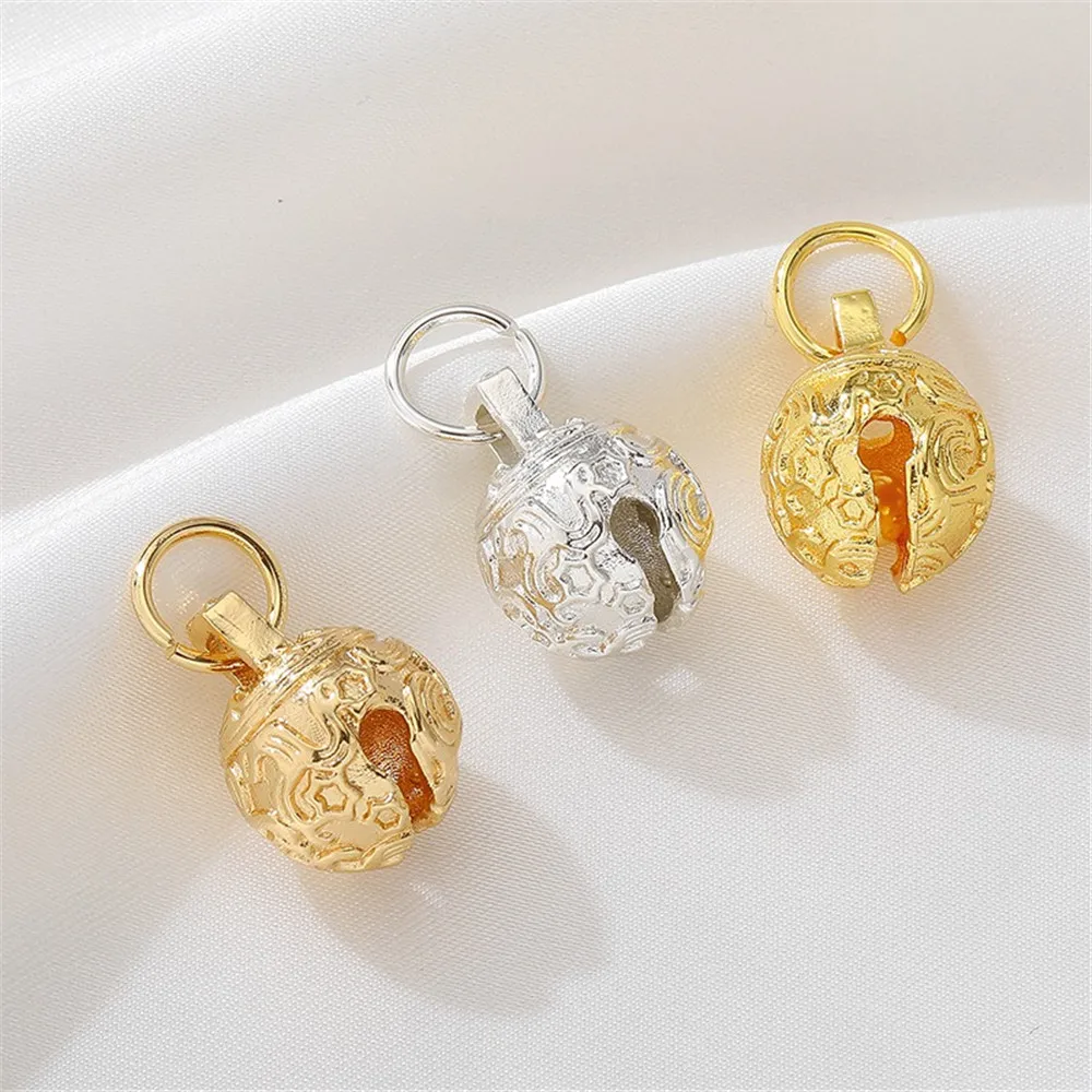 Позолоченный полый колокольчик с головой тигра 14 к Маленькая подвеска ручной