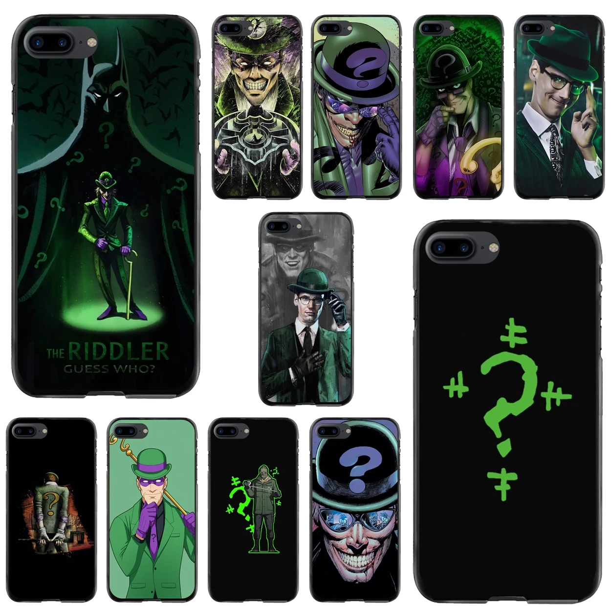 

For iPod Touch iPhone 11 12 Pro MAX 4S 5 5S SE 6 6S 7 8 Plus X XR XS Question Riddler Villain New Film Plastic Black Case