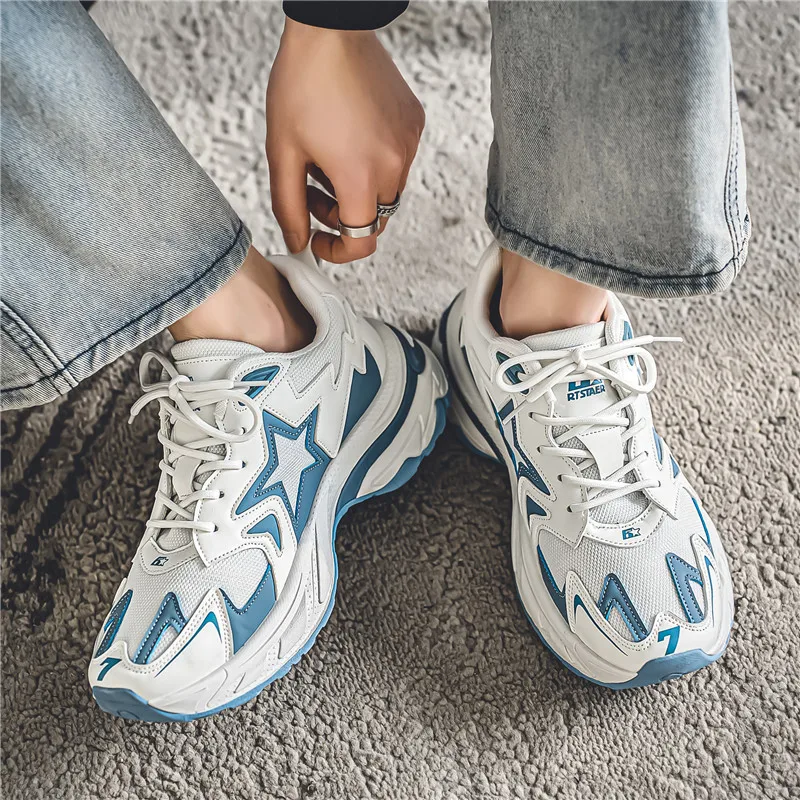 Осенние мужские повседневные кроссовки со звездами винтажная обувь на платформе