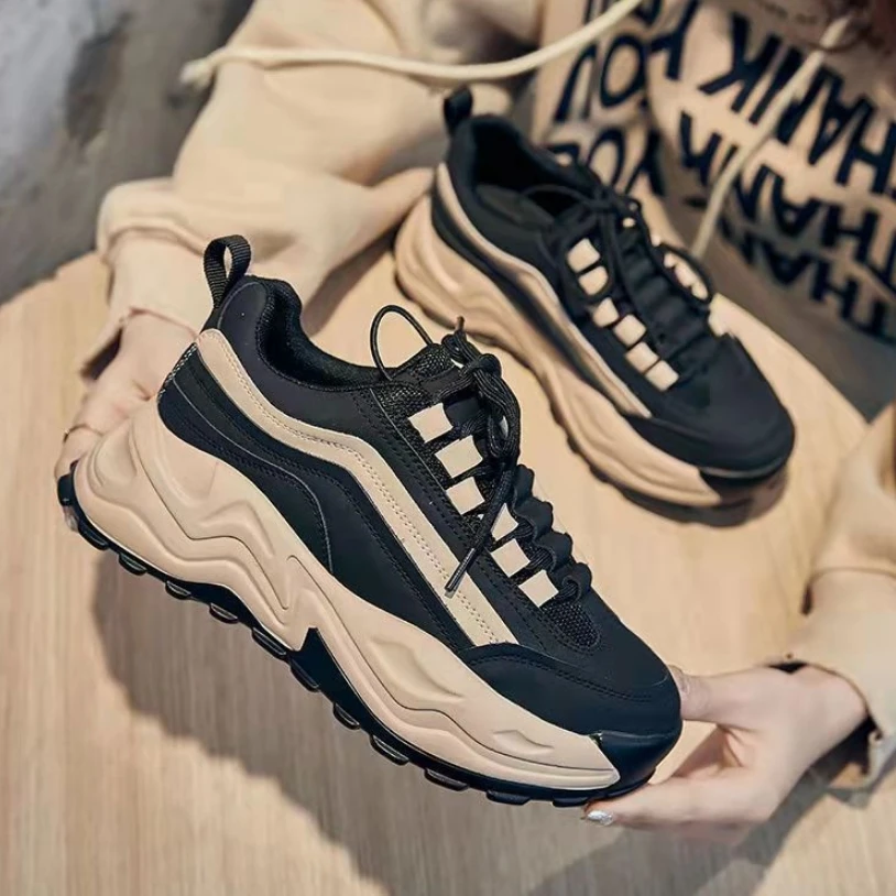 

Женские кроссовки на шнуровке, удобная повседневная обувь на толстой подошве, Вулканизированная подошва, весна 2022