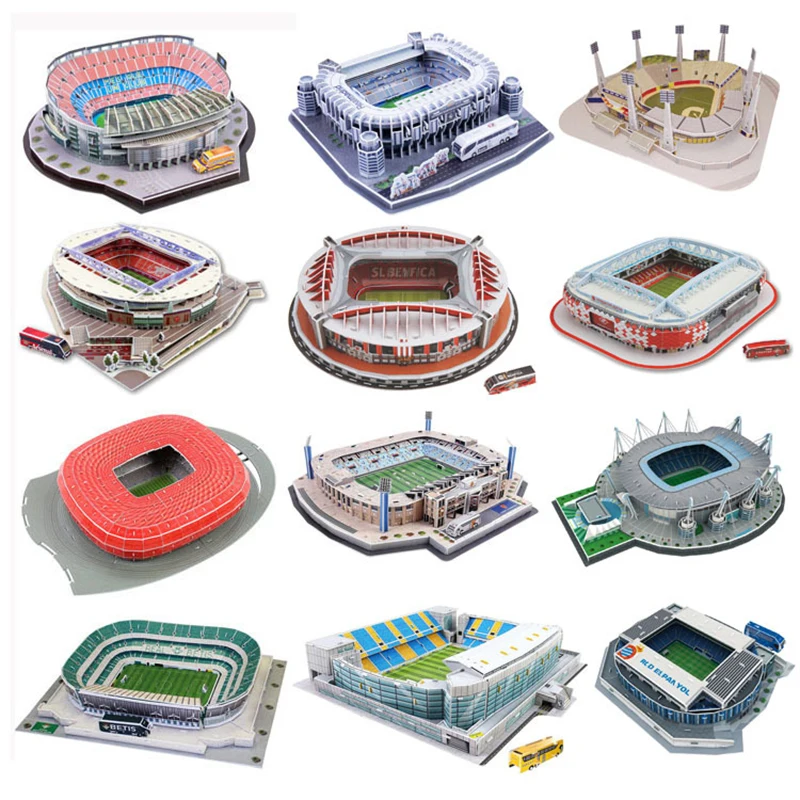 

DIY 3D Puzzle Jigsaw World Football Stadium European Soccer Playground Assembled Building Model Puzzle Toys For Children Kids