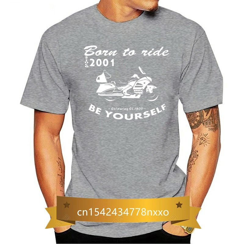 

2018 Short Sleeve O-Neck Tops Tees Men 100% Cotton Per Moto Goldwing Gl1800 Biker Hon T-shirt Racer Tee Shirts