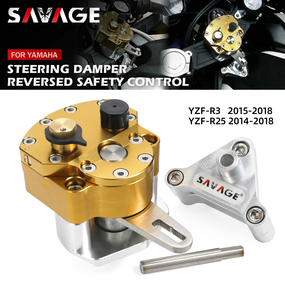 

For YAMAHA YZF R3 R25 Steering Damper Stabilizer Motorcycle Accessories Reverse Safety Mount Bracket Kit YZFR3 YZFR25 2014-2018