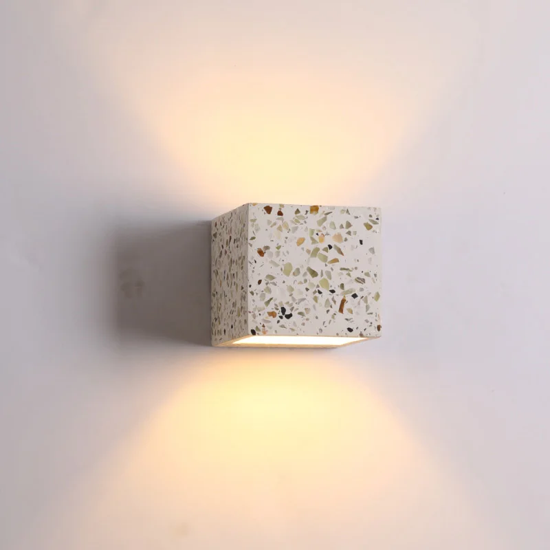 Куб Красочные светодиодные настенные светильники Цементный камень Прикроватные