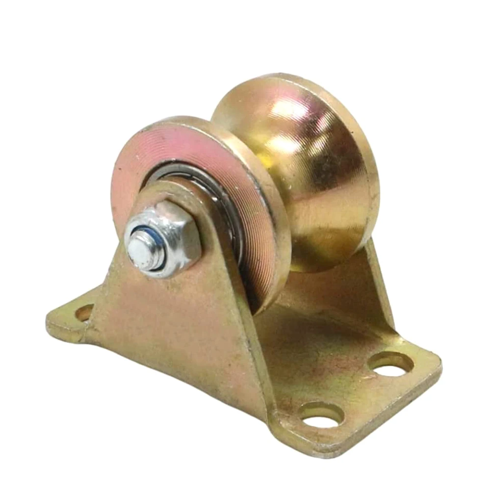 

Pulley Rope U Groove Pulley Wheel Strong Bearing Capacity Thickened Steel Low Noise Anti-rust Paint Coating Roller for Ropes