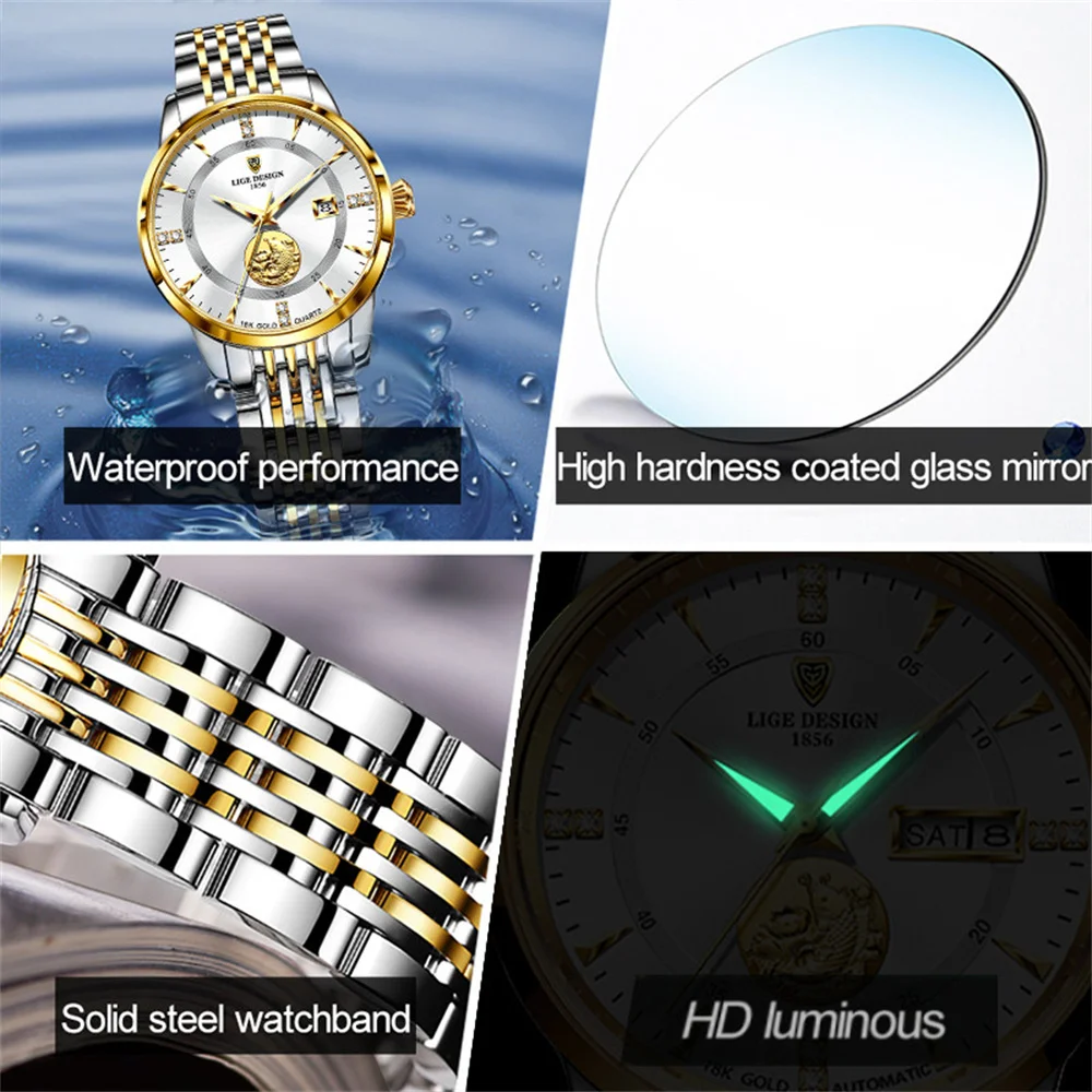 LIGE Watch for Women Luxury Brand Fashion Ladies Elegant Wristwatch Casual Female Clock Waterproof Women's Watches Montre Femme enlarge