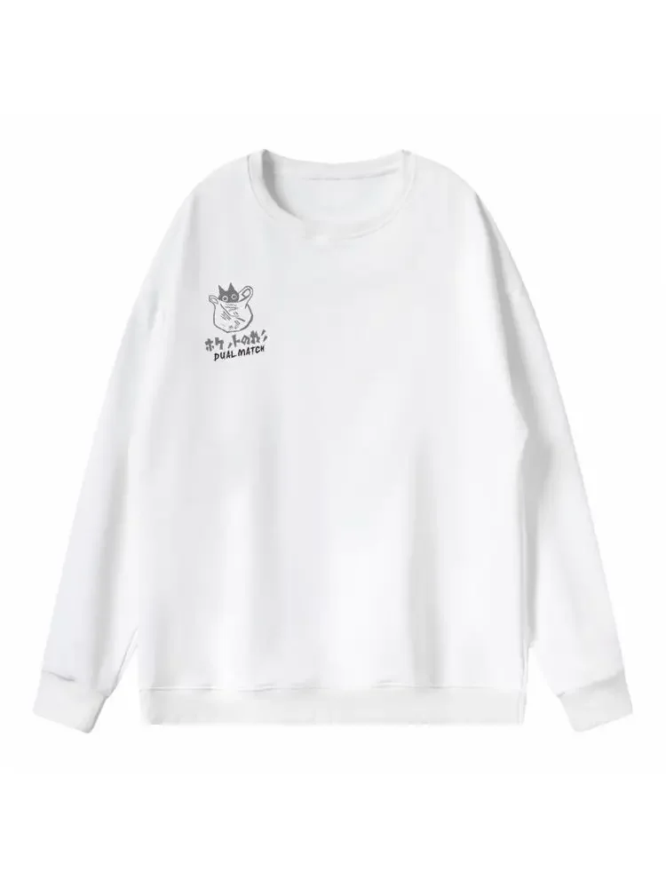 Свитер с круглым вырезом для мужчин и женщин Простой повседневный Свободный Топ